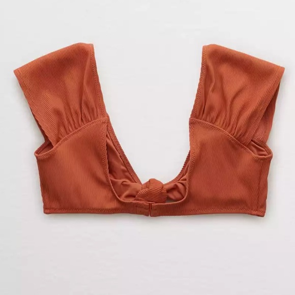 AERIE RIBBED KNOT CAP SLEEVE BIKINI TOP 👙 - Picture 4 of 4